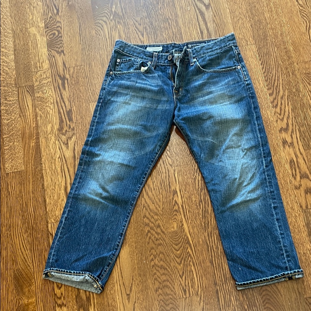 AG Adriano Goldschmied Women's Boyfriend Jeans in Dark Blue Wash